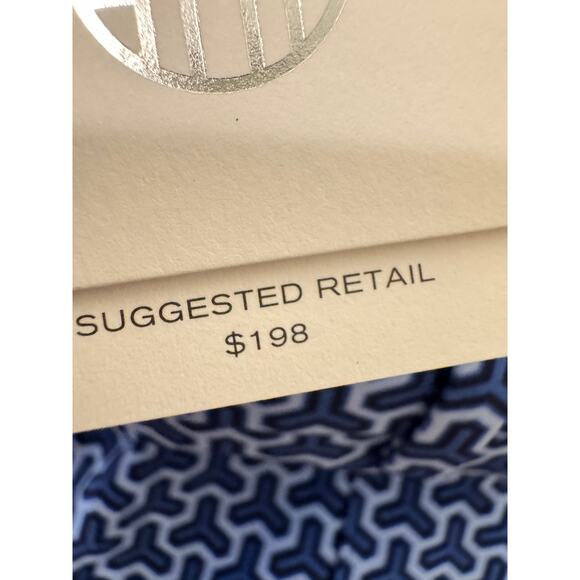 Tory Burch NEW Sport Blue Patterned stitch front seam Straight Leg Pants SZ 2 - Picture 5 of 9